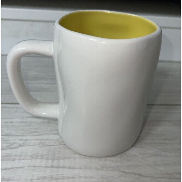 Rae Dunn ceramic“That’s All Yolks” 160z Coffe Mug Yellow Inside - Picture 4 of 4